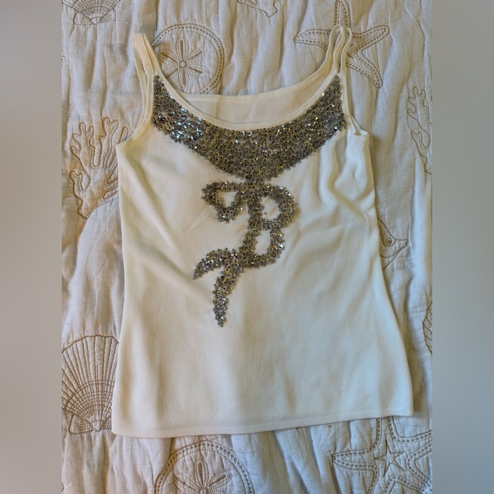 Embellished White Tank Top - Picture 11 of 11